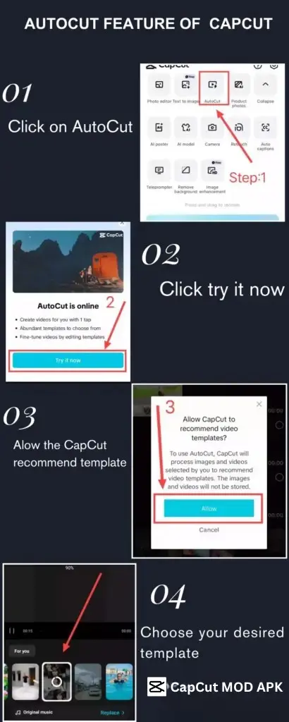 Autocut Feature of Capcut Pro APK