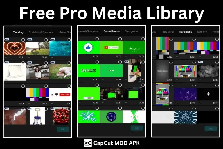 pRO sTOCK MEDIA MEDIA LIBRARY CapCut MOD APK